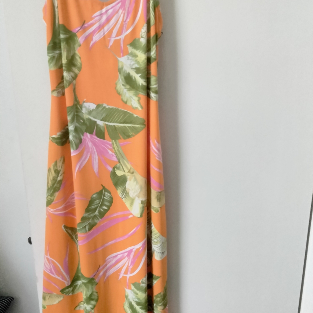 Haute Monde Orange Green One Shoulder Sundress